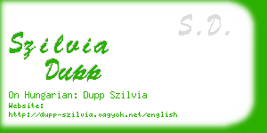 szilvia dupp business card